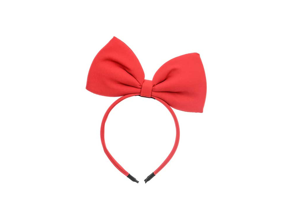 Headband with bow - red, 18 x 21 cm