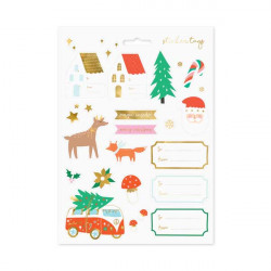 Christmas stickers - Winter Forest, 20 pcs