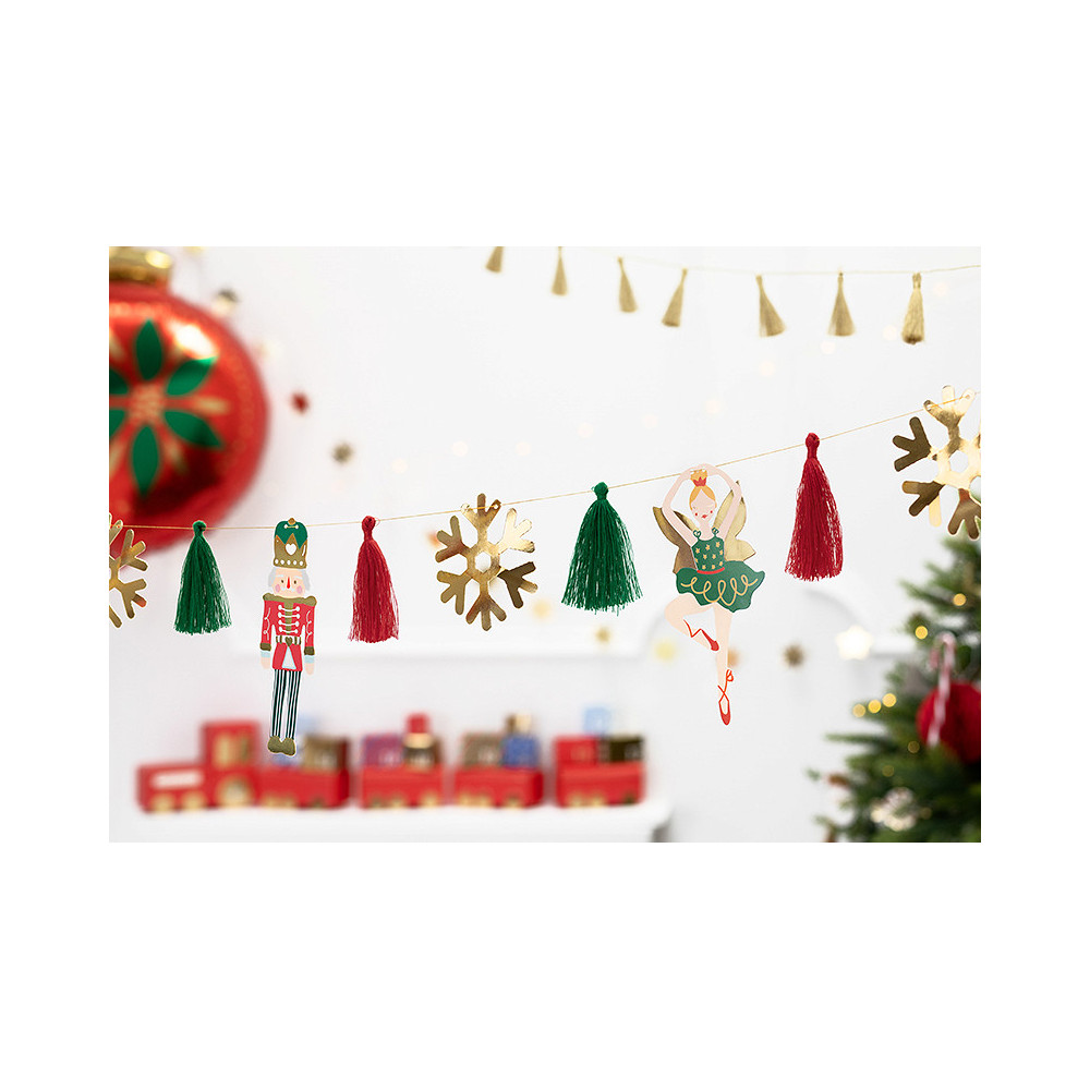 Christmas paper garland Nutcracker - 16,5 cm x 2 m