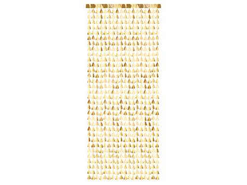 Christmas backdrop Christmas trees - gold, 100 x 245 cm