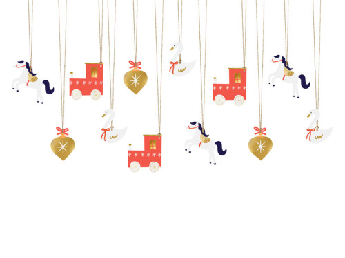 Gifts tags with string, Choo Choo - 12 pcs