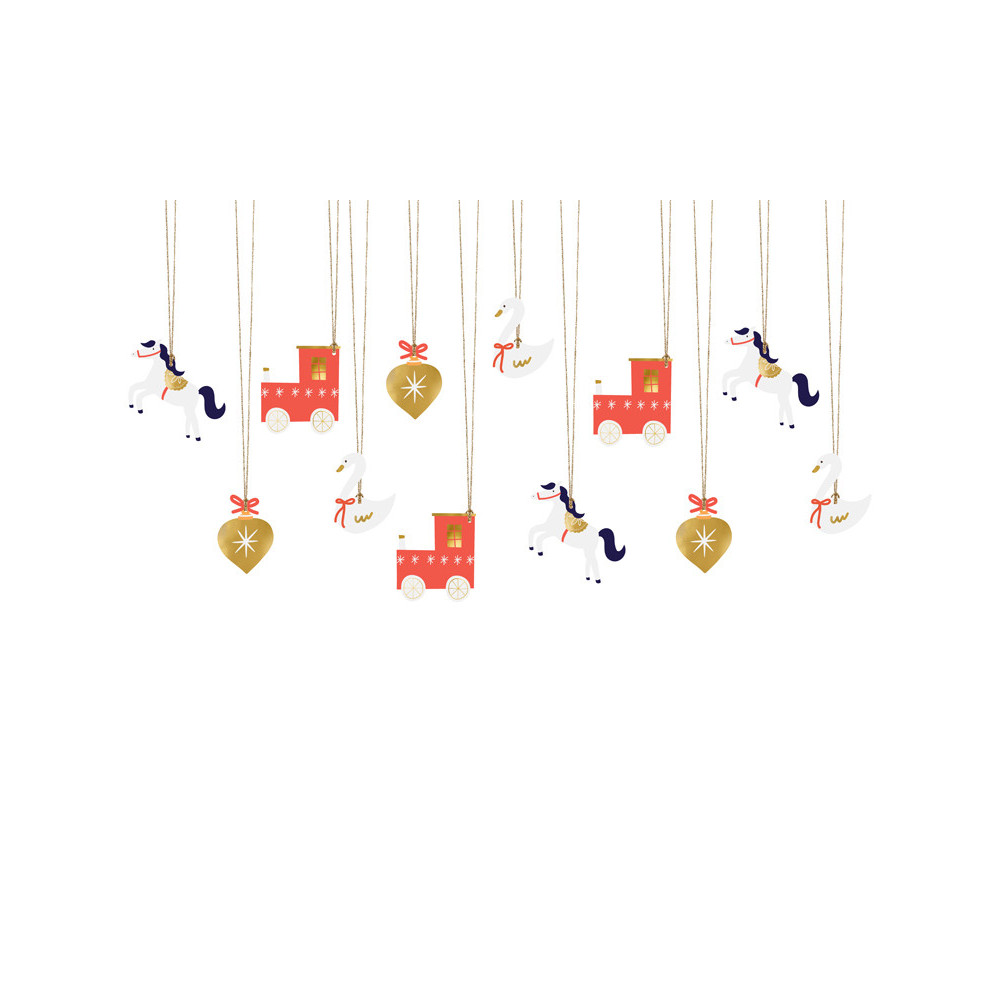 Gifts tags with string, Choo Choo - 12 pcs