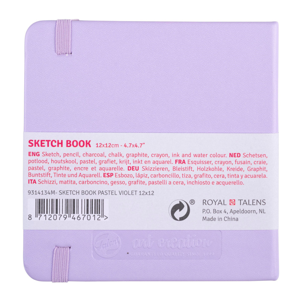 Sketch Book 12 x 12 cm - Talens Art Creation - Pastel Violet, 140 g, 80 sheets