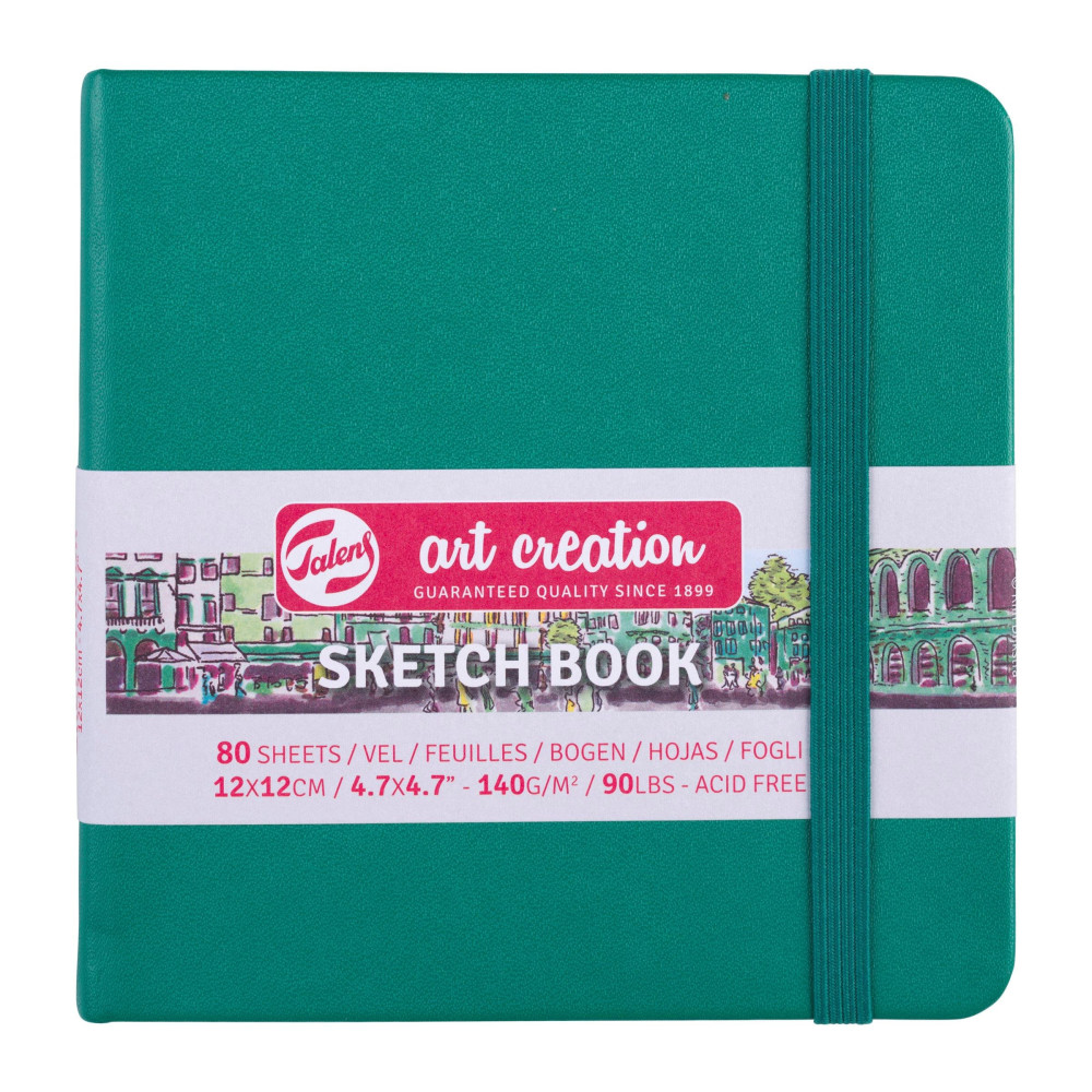 Sketch Book 12 x 12 cm - Talens Art Creation - Forest Green, 140 g, 80 sheets