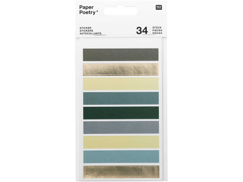 Naklejki papierowe - Paper Poetry - kółka i paski, 34 szt.