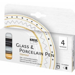 Set of Glass & Porcelain Glamour Pens - Kreul - 4 pcs