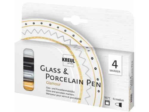 Set of Glass & Porcelain Glamour Pens - Kreul - 4 pcs