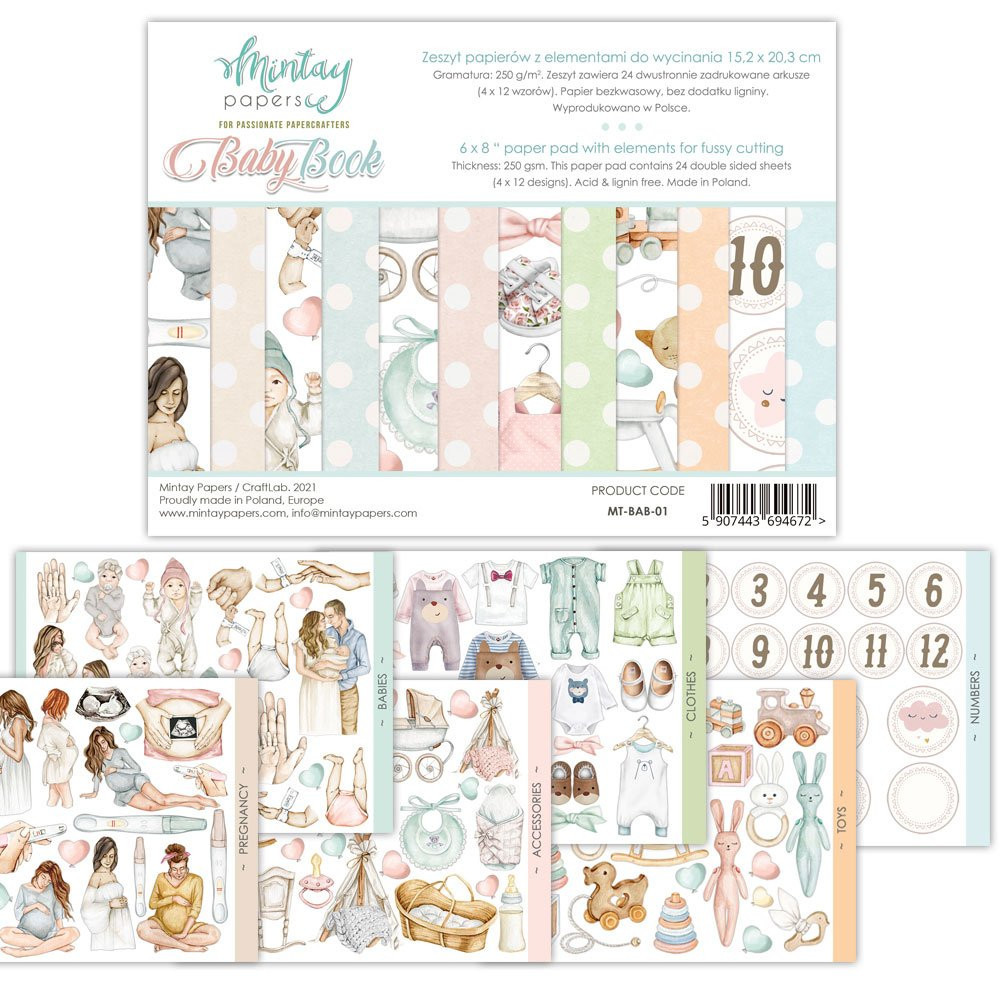 Elements for cutting 15,2 x 20,3 cm - Mintay - Baby Book