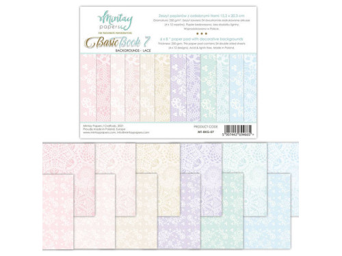 Set of scrapbooking papers 15,2 x 20,3 cm - Mintay - Basic Book 7