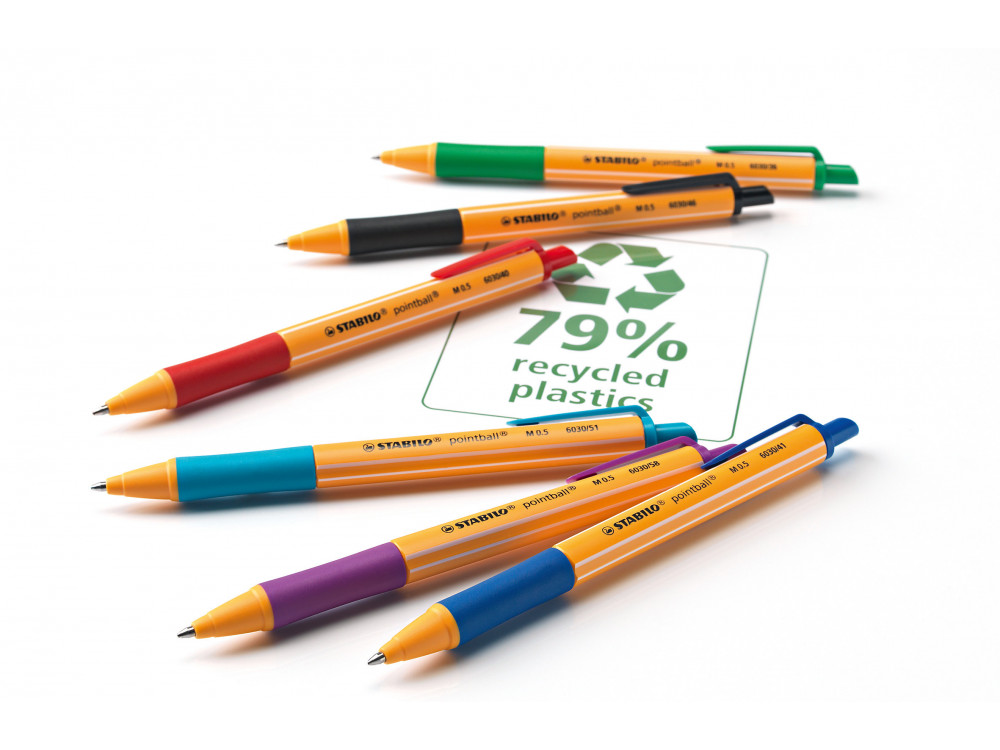 Pointball pen - Stabilo - green, 0,5 mm