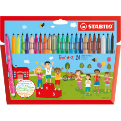 Set of Trio A-Z fibre tip pens - Stabilo - 24 colors