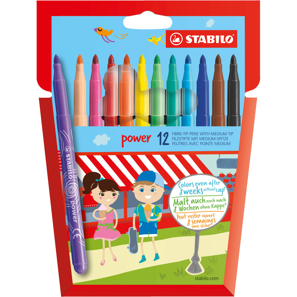 Set of Power fibre tip pens - Stabilo - 12 colors