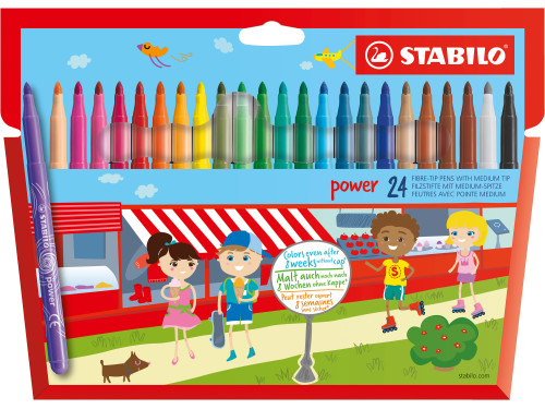 Set of Power fibre tip pens - Stabilo - 24 colors
