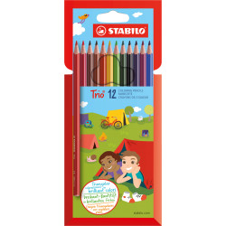 Set of Trio thick coloring pencils - Stabilo - 12 colors - 1
