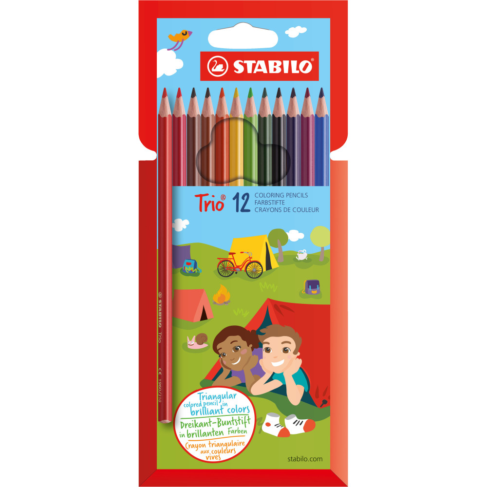 Set of Trio thick coloring pencils - Stabilo - 12 colors