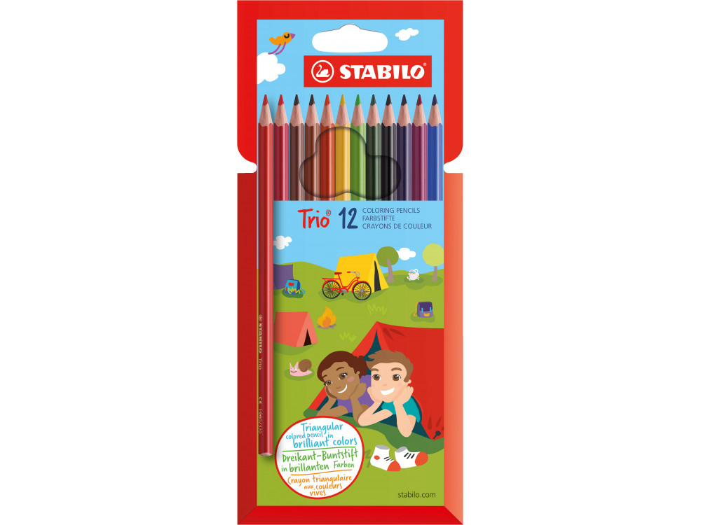 Set of Trio thick coloring pencils - Stabilo - 12 colors