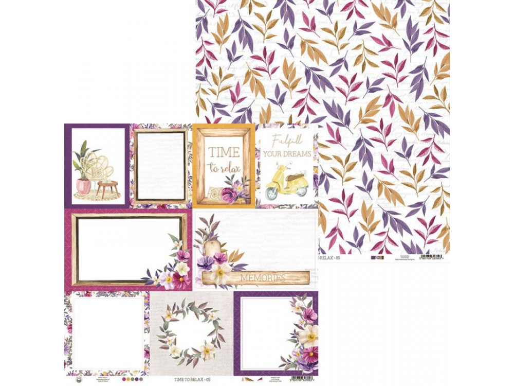 Scrapbooking paper 30,5 x 30,5 cm - Piątek Trzynastego - Time to relax 05