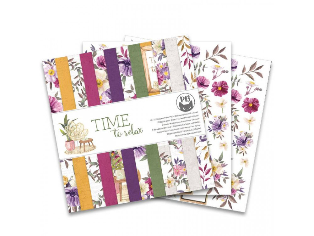 Set of scrapbooking papers 30,5 x 30,5 cm - Piątek Trzynastego - Time to relax