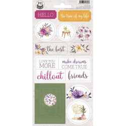 Arkusz tekturowych naklejek 10,5 x 23 cm - Piątek Trzynastego - Time to relax 02