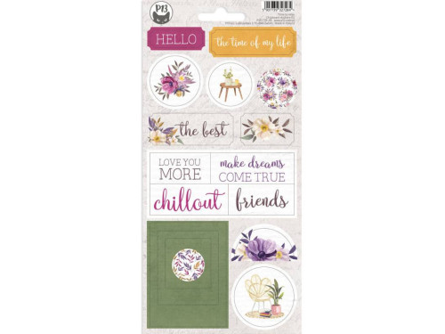 Arkusz tekturowych naklejek 10,5 x 23 cm - Piątek Trzynastego - Time to relax 02