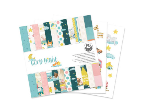 Set of scrapbooking papers 15 x 15 cm - Piątek Trzynastego - Good Night