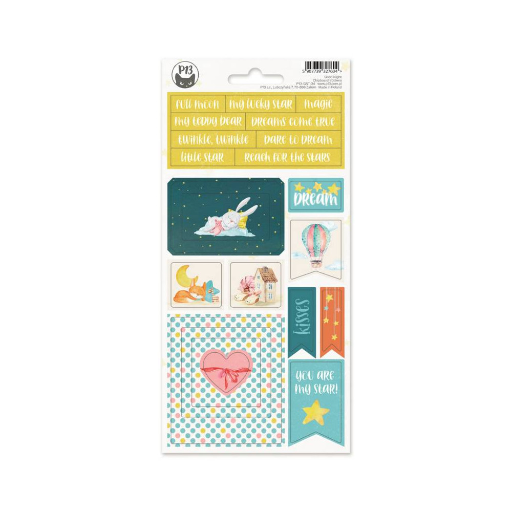 Set of cardboard stickers 10,5 x 23 cm - Piątek Trzynastego - Good Night 01