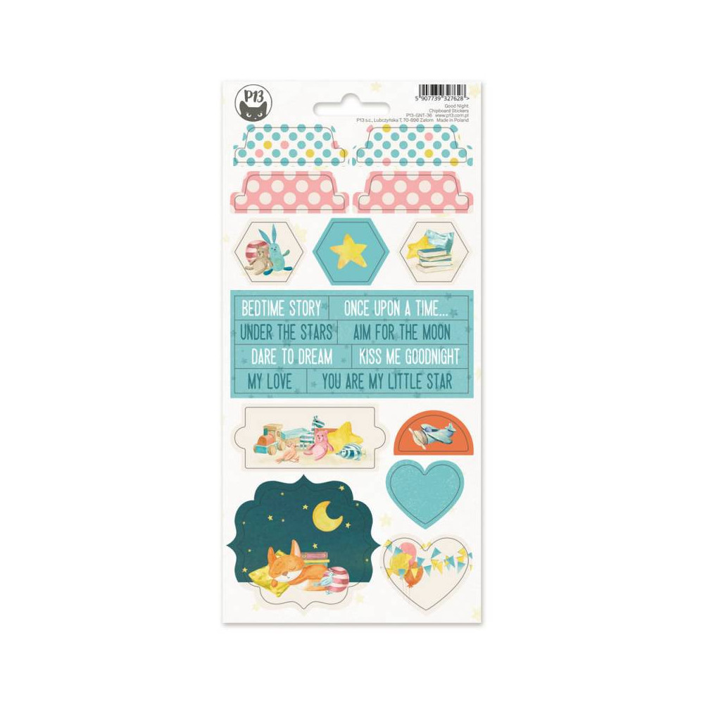 Set of cardboard stickers 10,5 x 23 cm - Piątek Trzynastego - Good Night 03