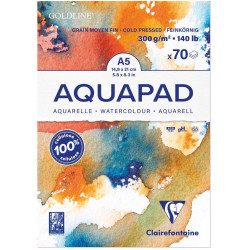 Blok do akwareli Aquapad Watercolour - Clairefontaine - cold pressed, A5, 300 g, 70 ark.