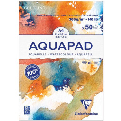 Blok do akwareli Aquapad Watercolour - Clairefontaine - cold pressed, A4, 300 g, 50 ark.