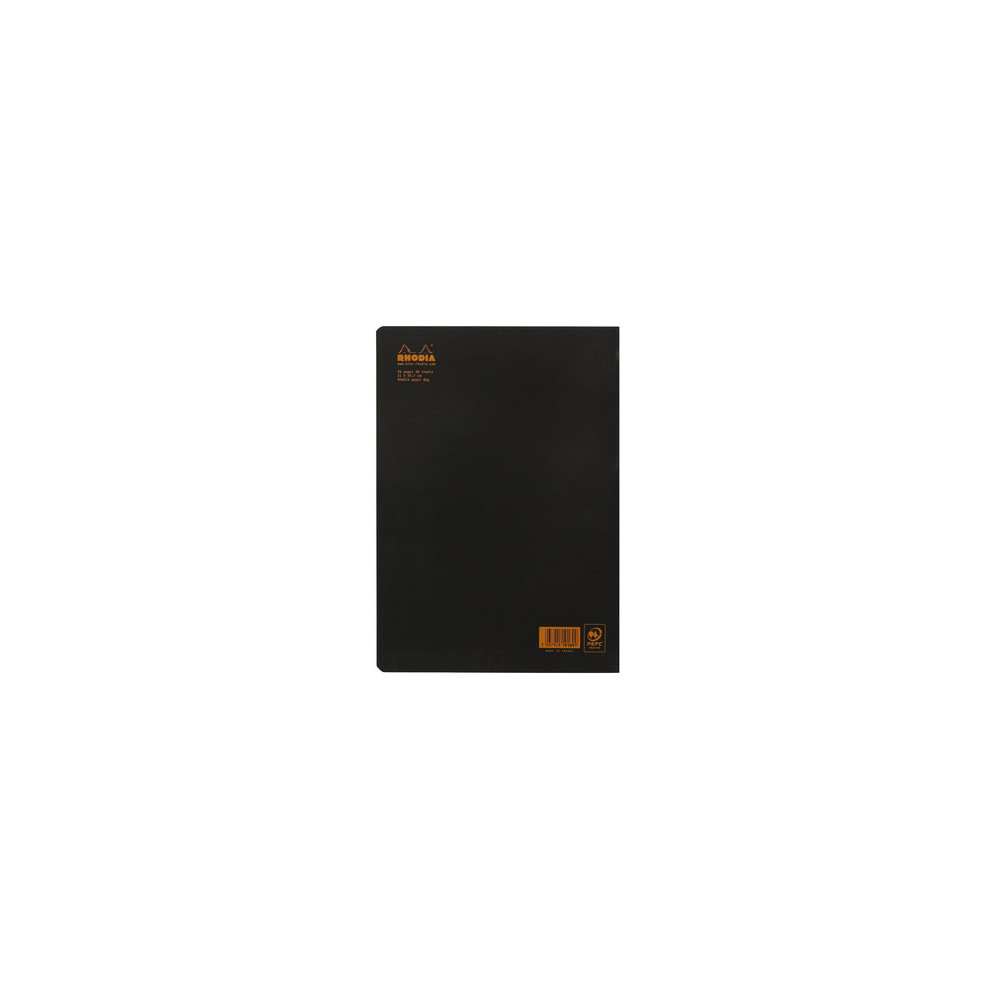 Notebook - Rhodia - lined, black, A4, 80 g, 48 sheets