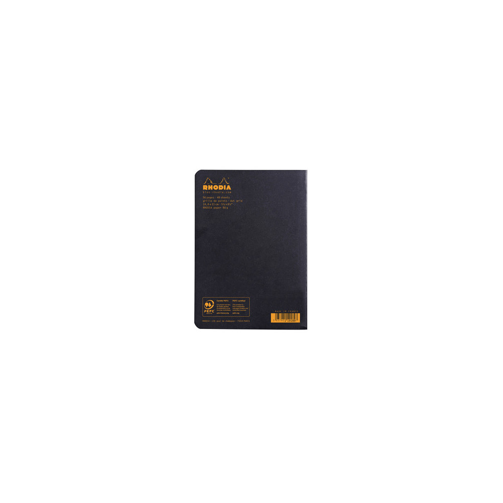 Notebook - Rhodia - lined, black, A5, 80 g, 48 sheets