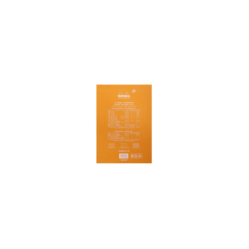 Notes dotPad - Rhodia - w kropki, pomarańczowy, A4, 80 g, 80 ark.