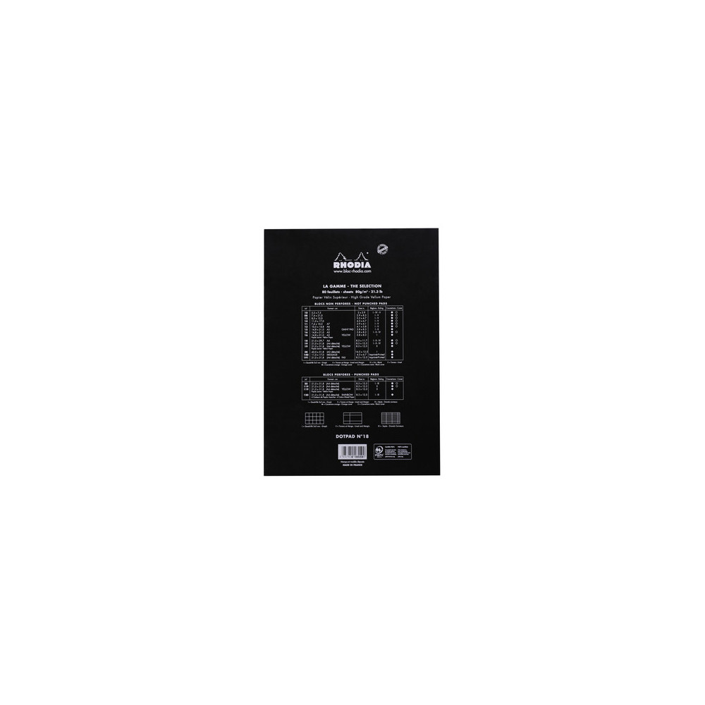 Notes dotPad - Rhodia - w kropki, czarny, A4, 80 g, 80 ark.