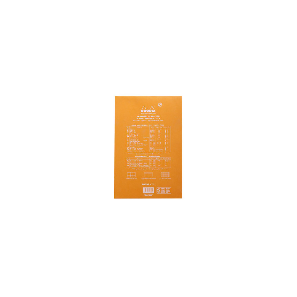 Notes dotPad - Rhodia - w kropki, pomarańczowy, A4+, 80 g, 80 ark.