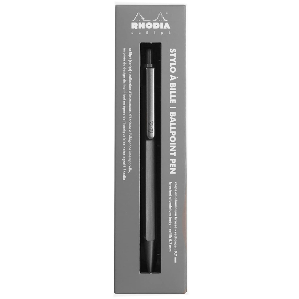 Długopis kulkowy scRipt - Rhodia - srebrny, 0,7 mm