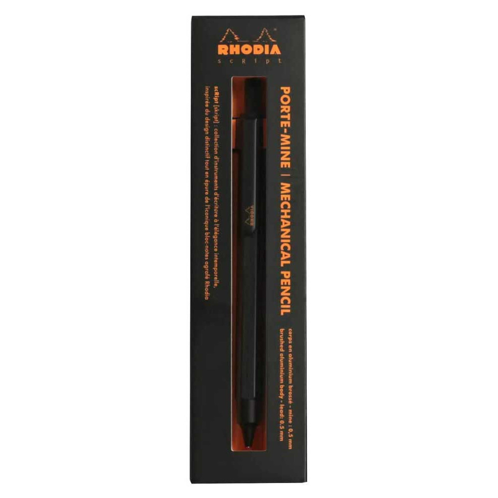 Mechanical pencil scRipt - Rhodia - black, 0,5 mm
