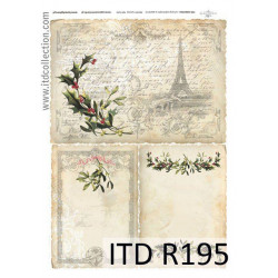 Papier do decoupage A4 - ITD Collection - ryżowy, R195