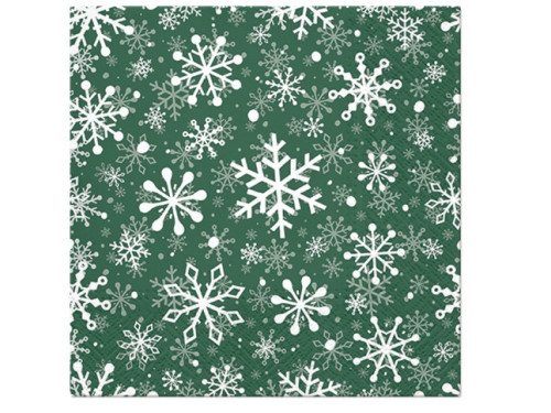 Serwetki ozdobne, Christmas Snowflakes - Paw - zielone, 20 szt.
