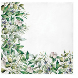 Decorative napkins - Paw - Winter Greenery, 20 pcs