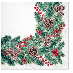 Decorative napkins - Paw - Winter Branches, 20 pcs