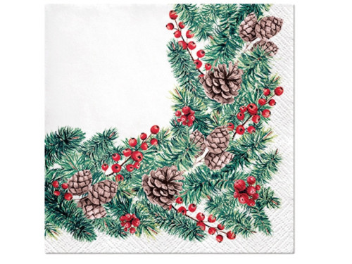 Decorative napkins - Paw - Winter Branches, 20 pcs