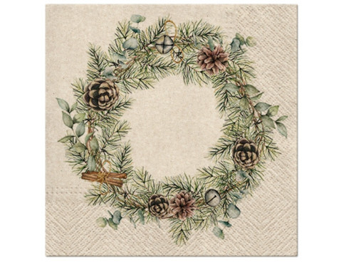 Decorative We Care napkins - Paw - Christmas Garland, 20 pcs