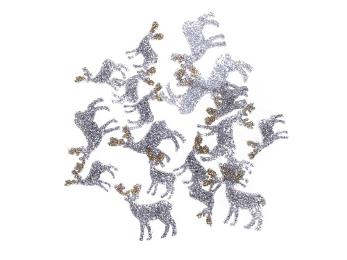 Self-adhesive reindeers - DpCraft - silver, 20 pcs