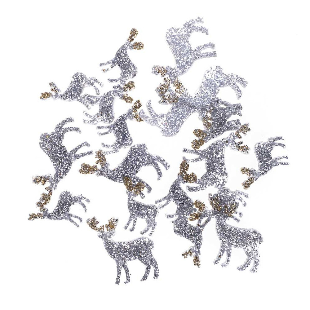 Self-adhesive reindeers - DpCraft - silver, 20 pcs