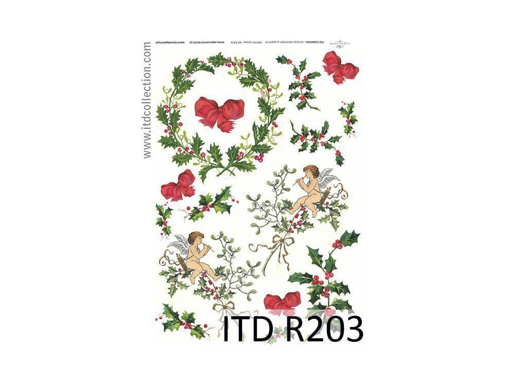 Papier do decoupage A4 - ITD Collection - ryżowy, R203