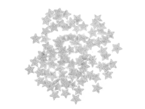 Stars with glitter - DpCraft - white, 96 pcs