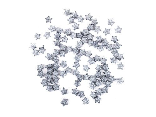 Stars with glitter - DpCraft - silver, 96 pcs