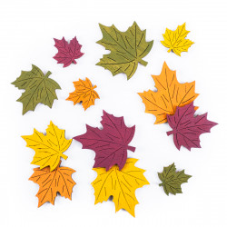 Wooden maple leaves - DpCraft - 4 colors, 12 pcs
