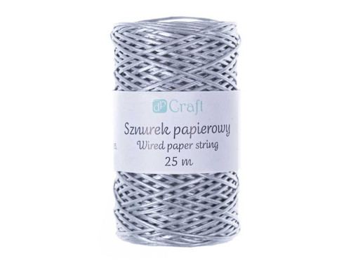 Sznurek papierowy - DpCraft - srebrny, 25 m