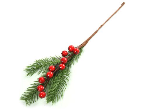 Christmas twig with rowan - 30 cm